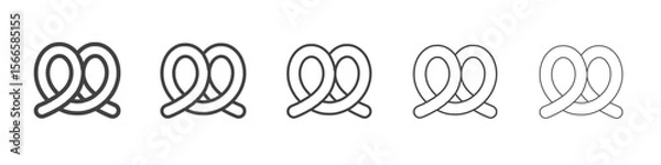 Obraz pretzel icon flat thin illustration symbol