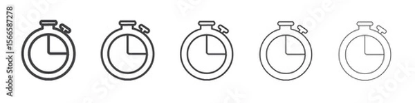 Fototapeta timer cion flat thin illustration symbol