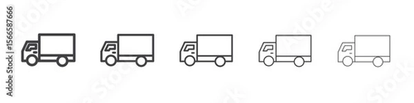 Obraz truck icon flat thin illustration symbol