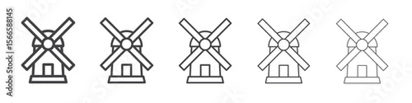 Obraz windmill icon flat thin illustration symbol