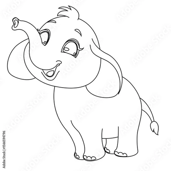 Fototapeta A detailed elephant sketch in outline format. Perfect for safari-themed crafts, nursery decor, and classroom printables.

