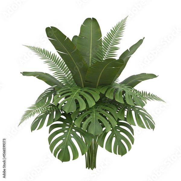 Obraz Tropical Texture: Botanical Fusion in Design