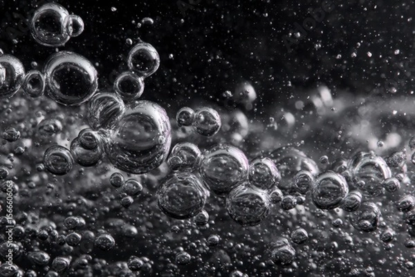 Obraz Floating Air Bubbles in Water