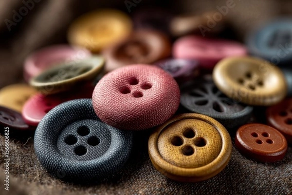 Obraz Colorful Sewing Buttons with Four Holes