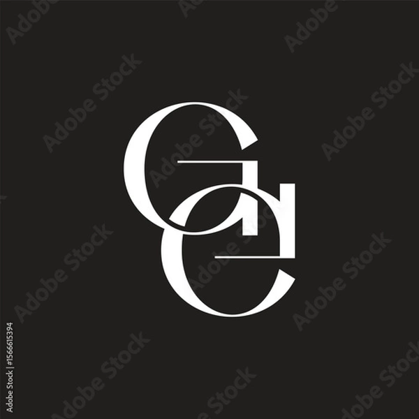 Obraz letter ge linked circles font overlap logo vector