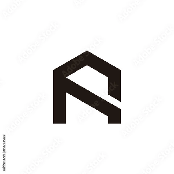 Obraz letter r abstract home staircase simple logo vector
