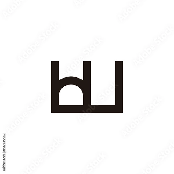 Obraz letters hw simple geometric line logo vector