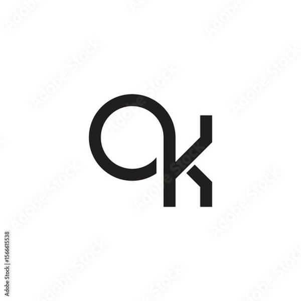 Obraz letters ok simple geometric loop linear symbol vector