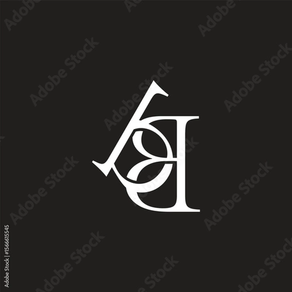Obraz letters bb 3d linked overlapping flat logo vector