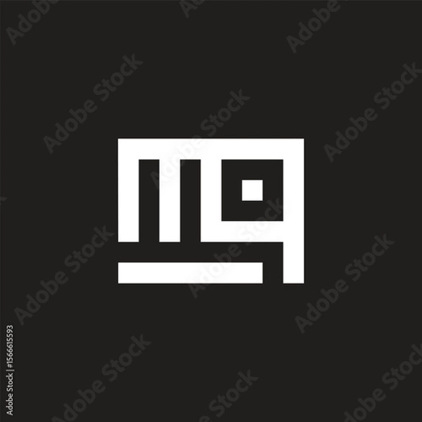 Obraz letter mq simple geometric dot linear logo vector