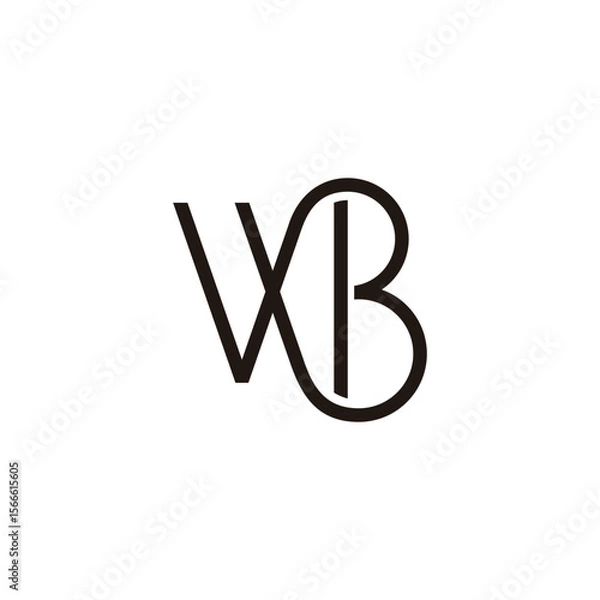 Obraz letter wb linked loop geometric linear logo vector