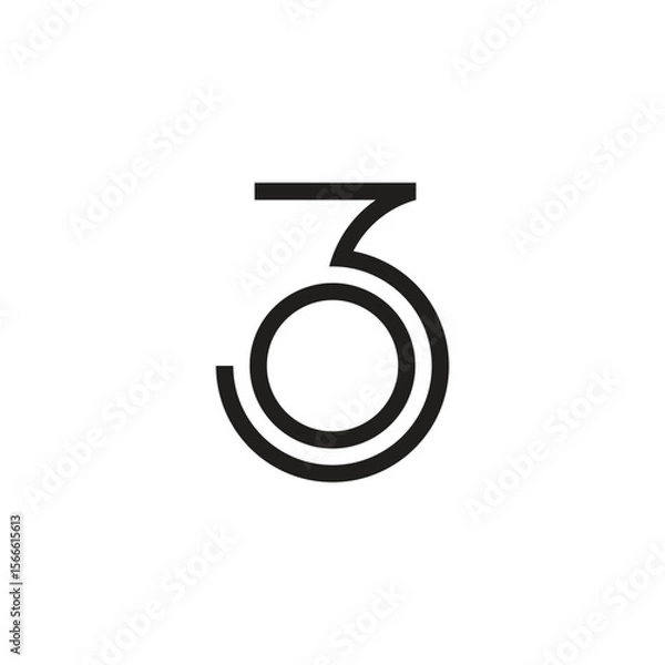 Obraz number 30 circles thin lines geometric logo vector