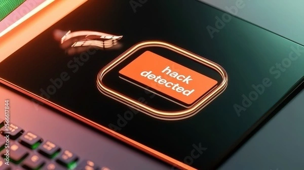 Obraz Computer Alert for Cybersecurity Breach Detection Warning