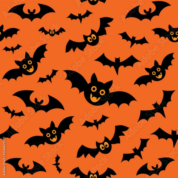 Obraz Seamless pattern with bats. Vector illustration