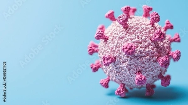 Fototapeta Colorful representation of virus on a blue background