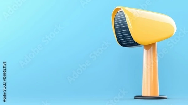 Obraz Retro Style Desk Lamp with Bright Yellow Shade and Stand