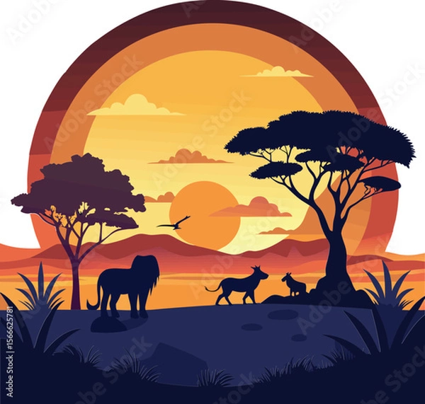 Fototapeta This collection of images showcases various animals, including a giraffe, a lion, and a bird, each with distinct textures and detailing