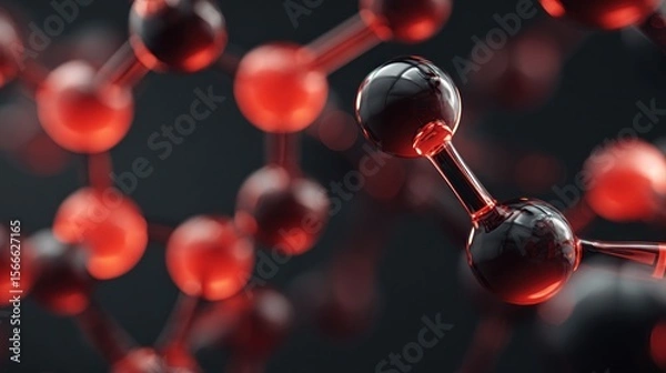 Fototapeta Colorful molecular structure illustration
