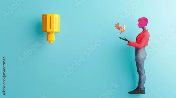Obraz Abstract Concept of Data Visualization with Colorful Figures