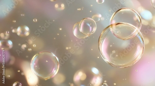 Fototapeta Abstract bubbles pastel color pattern