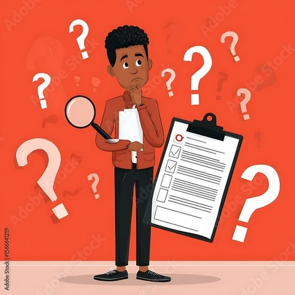 Fototapeta Potential employee asking questions about job description