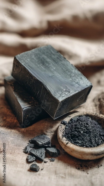 Obraz Natural charcoal soap bar