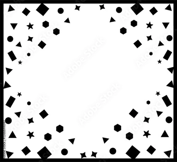 Fototapeta Abstract black geometric seamless pattern vector background