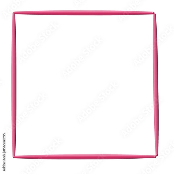 Fototapeta 3D pink photo frame shap,square