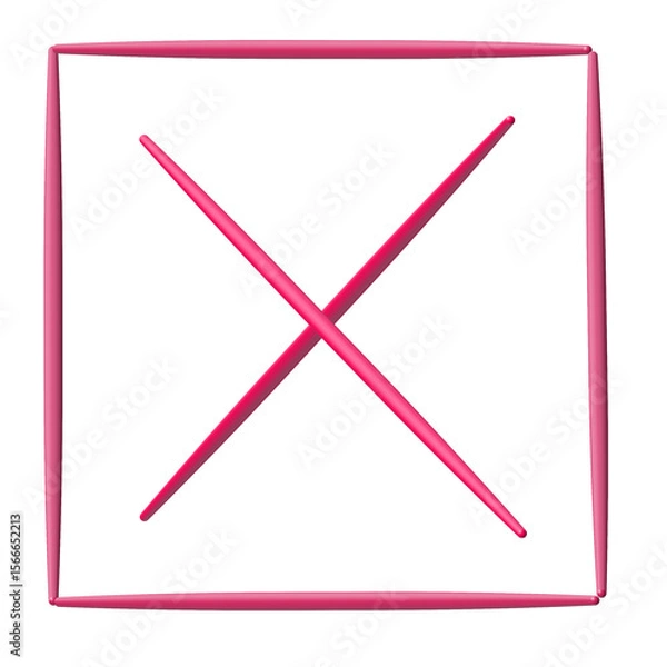 Fototapeta cross, mark, red, 3d, icon, pencil, color, drawing, pen, school, office, education, art, object, design, crayon, tool, colored, colorful, business, yellow, draw, writing, equipment, closeup, isolated