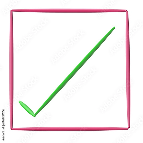 Fototapeta blank check mark 3D