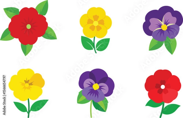 Obraz pansy flower vector on white background
