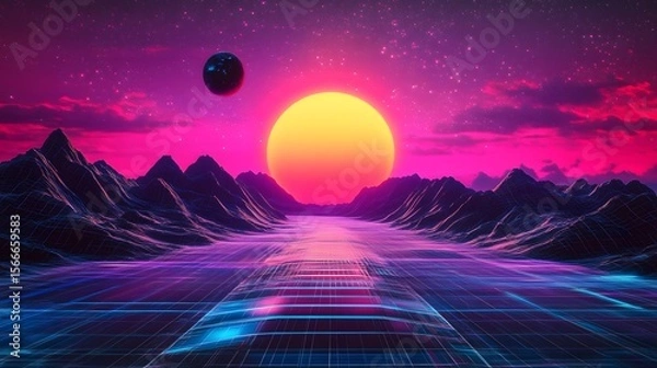 Fototapeta Retro Abstract Holographic Background