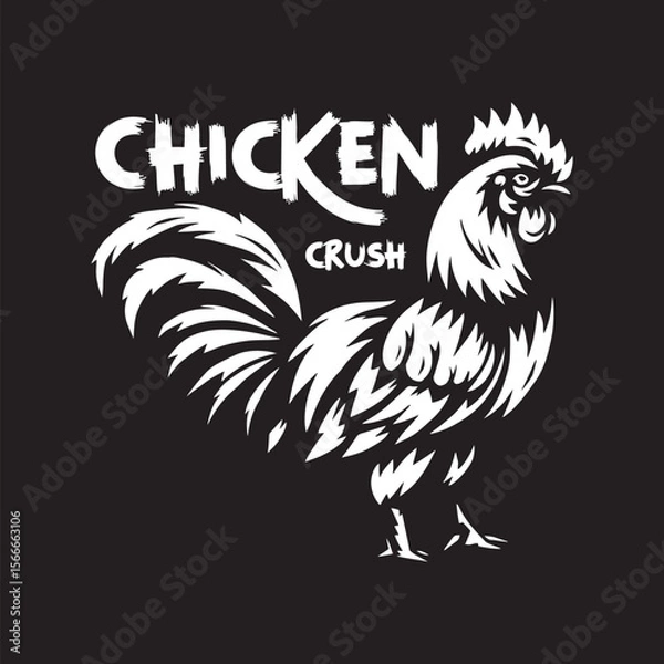 Obraz Vintage illustration of rooster logo