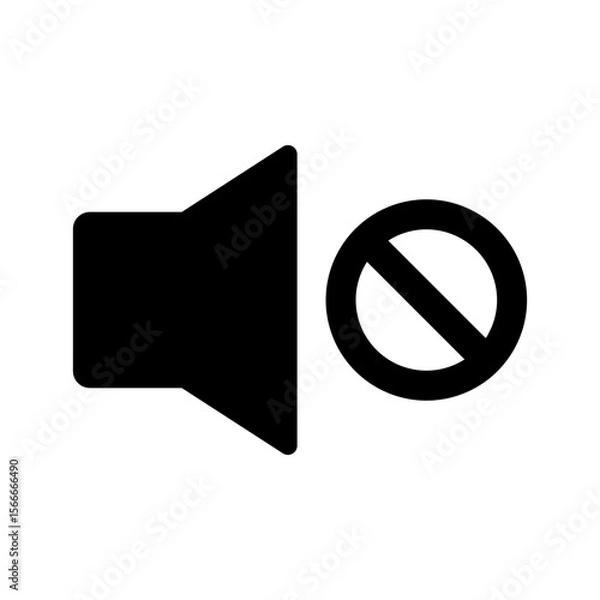Fototapeta volume vector icon turned off, no sound icon