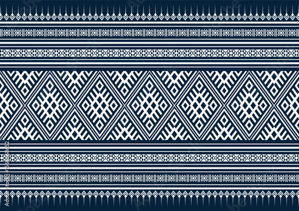 Obraz Native geometric ethnic pattern vector vintage black and white graphic design for clothing, home decoration, carpet, fabric. Traditional border graphic eps10 vector.