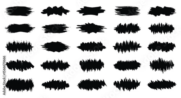 Fototapeta Collection of Black Brush Strokes