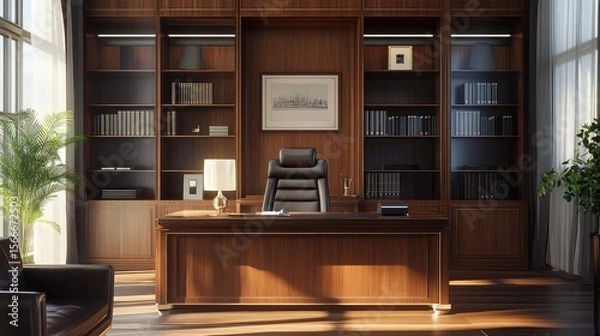 Fototapeta computer office with desk