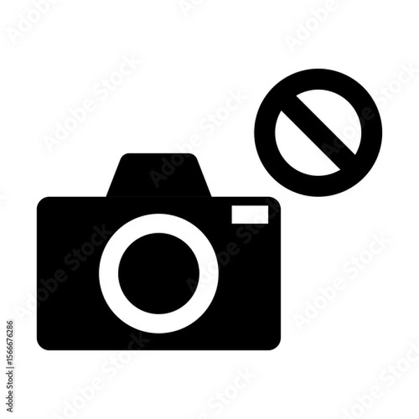 Fototapeta no photography, vector icon illustration no camera allowed