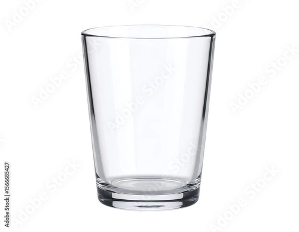 Fototapeta A pristine, empty glass tumbler stands ready for refreshing beverages or everyday use.