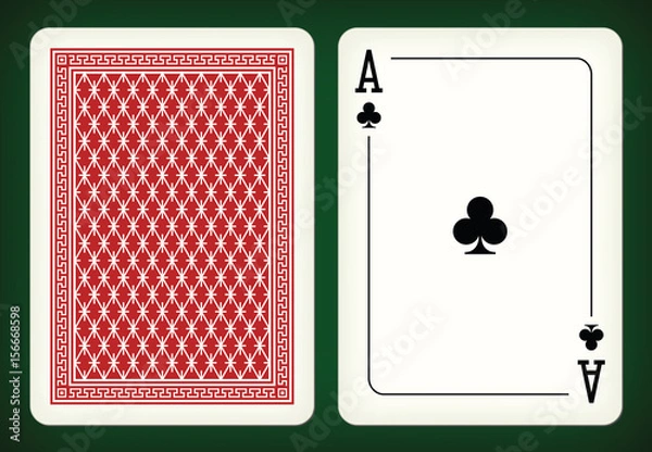Obraz Ace of clubs - playing cards vector illustration