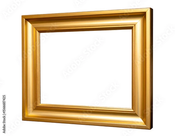 Fototapeta A beautifully crafted golden frame with a rich, reflective , ready for your cherished display.