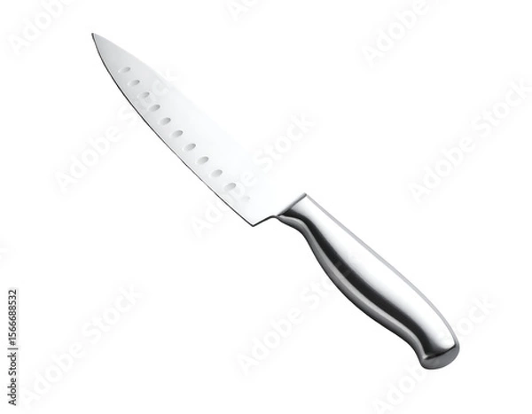 Fototapeta Essential culinary tool, a gleaming stainless steel knife designed for precision food preparation.
