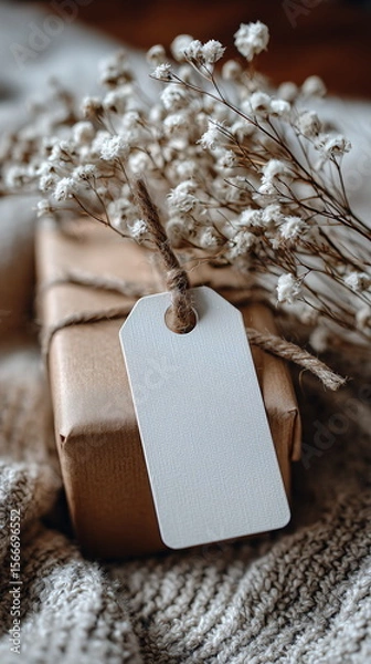 Obraz Eco-Friendly Gift Box with Blank Label	