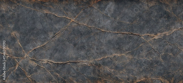 Fototapeta Captivating dark gray stone with intricate brown veins creating a striking natural pattern perfect for artistic textures