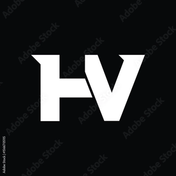 Obraz   HV letter background vector design, HV logo design.