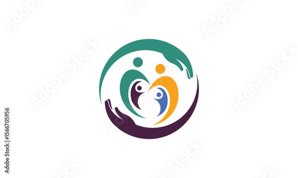 Obraz Family icon, symbol of young parents with children