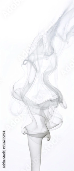 Fototapeta Abstract smoke swirling on white background creating elegant shapes