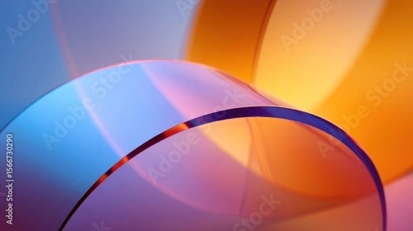 Fototapeta Vibrant curved abstract background design fluid shapes colorful texture