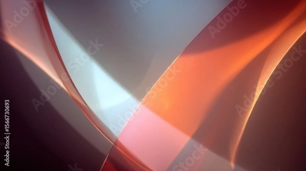 Fototapeta Fluid abstract forms soft orange and gray swirls background
