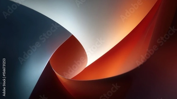Fototapeta Abstract curved shapes background red blue white color gradient